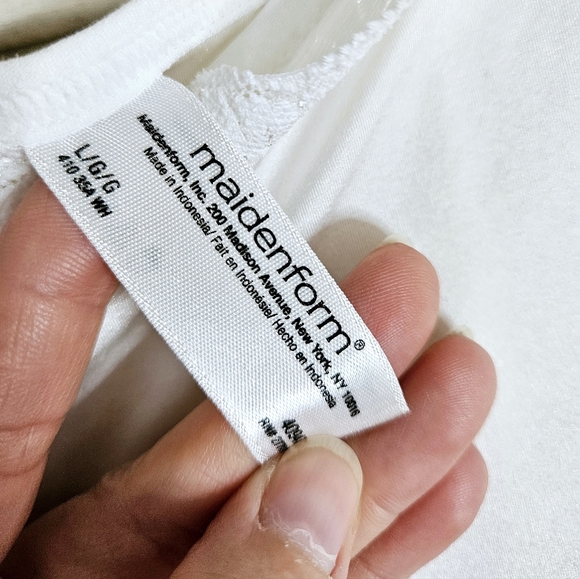 Maidenform white shaping camisole with lace trim L - Picture 4 of 9